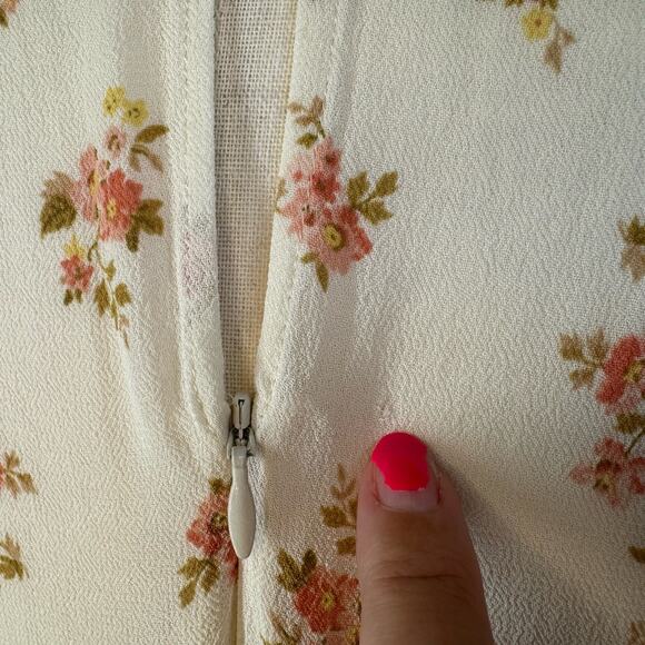 Reformation Floral Mini Dress in Cream and Pink - Picture 12 of 13